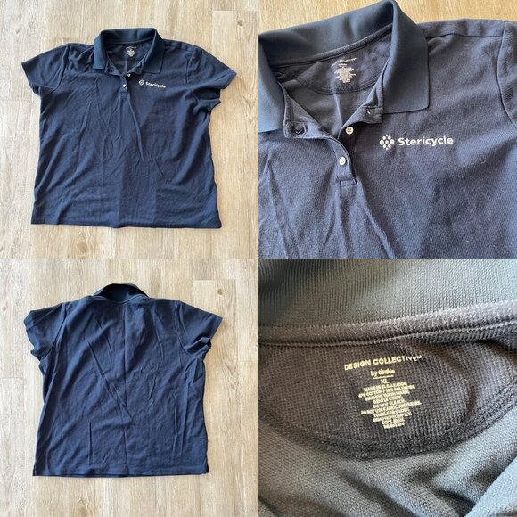 Unisex Bundle of 3 Cintas Blue Polos "Stericycle" - XL - Picture 4 of 4